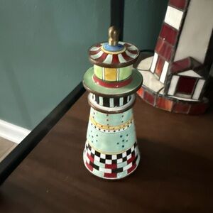 Kelvin Chen Hand-Painted Ceramic Lighthouse Trinket Box No. 284